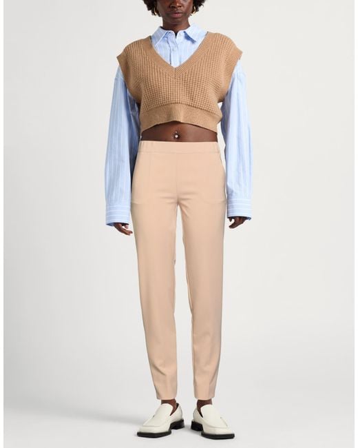 D.exterior Natural Pants Polyester, Elastane