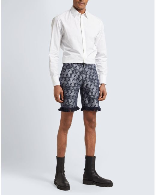 Fendi Gray Denim Shorts for men