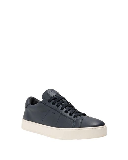 Santoni Blue Midnight Sneakers Leather for men