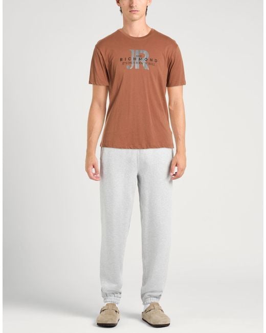John Richmond Brown Camel T-Shirt Cotton for men