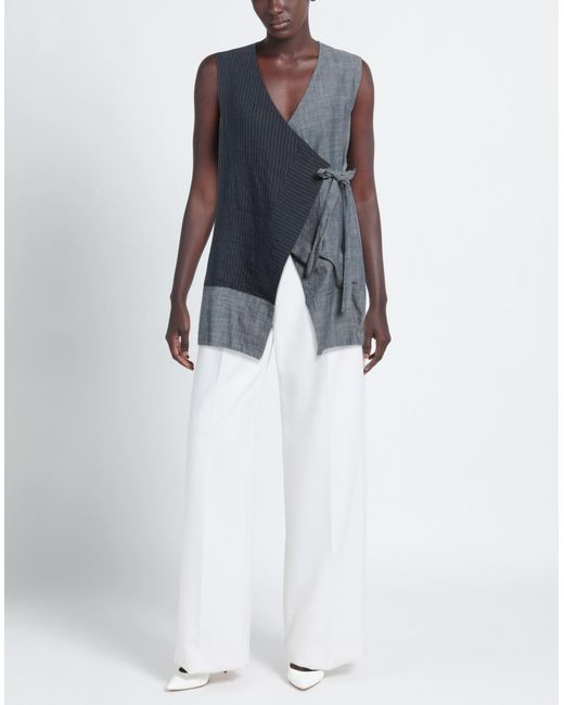 ALESSIA SANTI Blue Midnight Top Cotton, Linen, Polyamide, Polyester