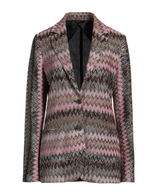 Missoni Gray Antique Rose Blazer Viscose, Metallic Fiber, Polyamide