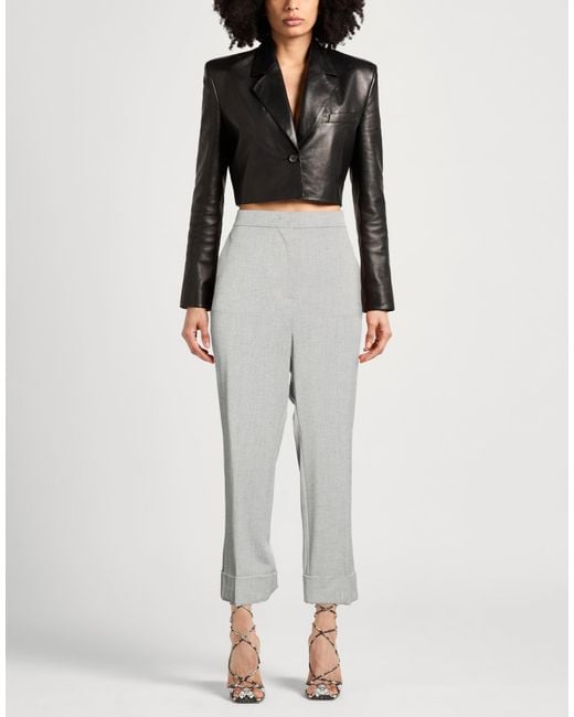 Caractere Gray Pants Polyester, Viscose, Elastane