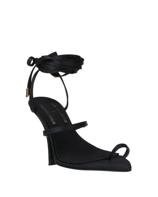 Ilio Smeraldo Black Thong Sandal