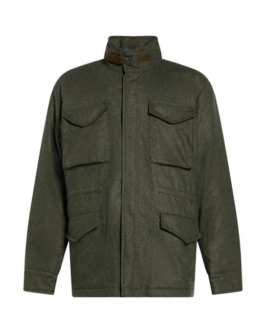 Bl'ker Green Military Jacket Wool, Polyester, Polyamide for men