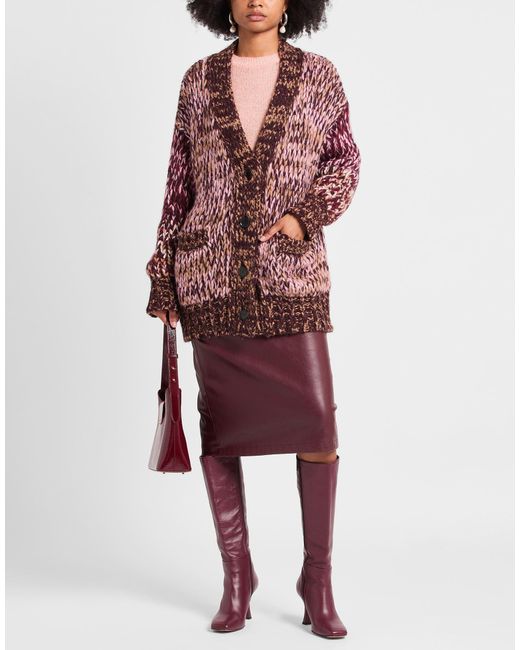 Roberto Collina Red Burgundy Cardigan Baby Alpaca Wool, Nylon, Wool