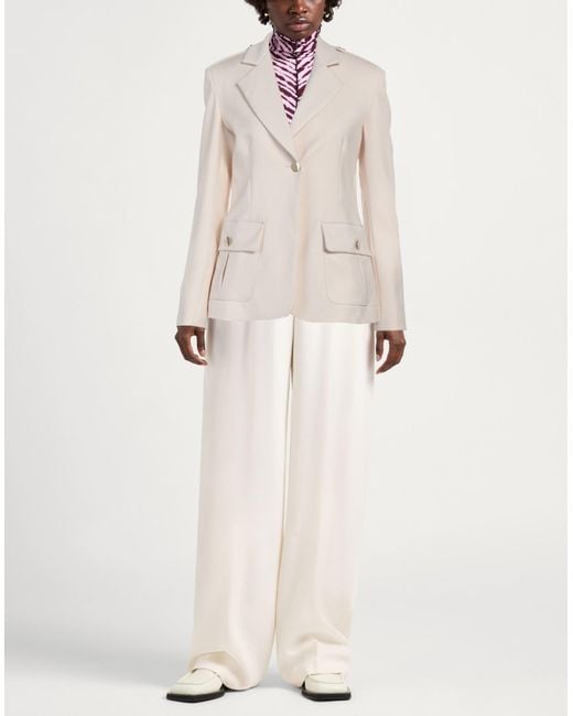 Cristinaeffe Natural Cream Blazer Polyester, Viscose, Elastane