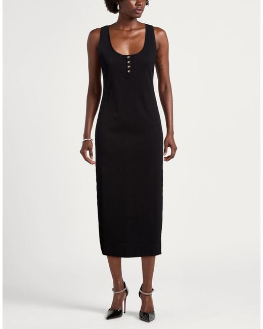 Anine Bing Black Midi Dress Cotton, Elastane