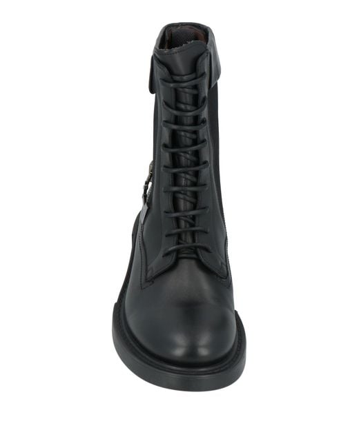 Ferragamo Black Ankle Boots Calfskin, Textile Fibers