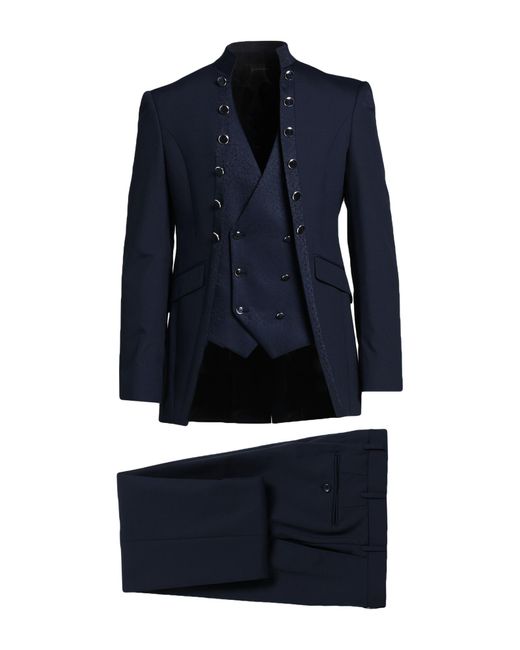 Luigi Bianchi Blue Midnight Suit Wool, Polyester for men