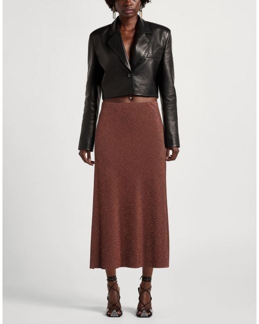 Ottod'Ame Brown Rust Maxi Skirt Viscose, Polyester, Nylon, Elastane