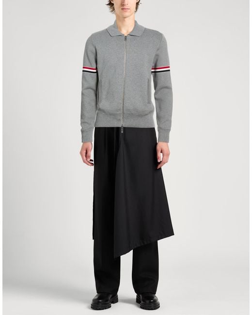 Thom Browne Gray Cardigan Cotton, Polyamide, Elastane for men