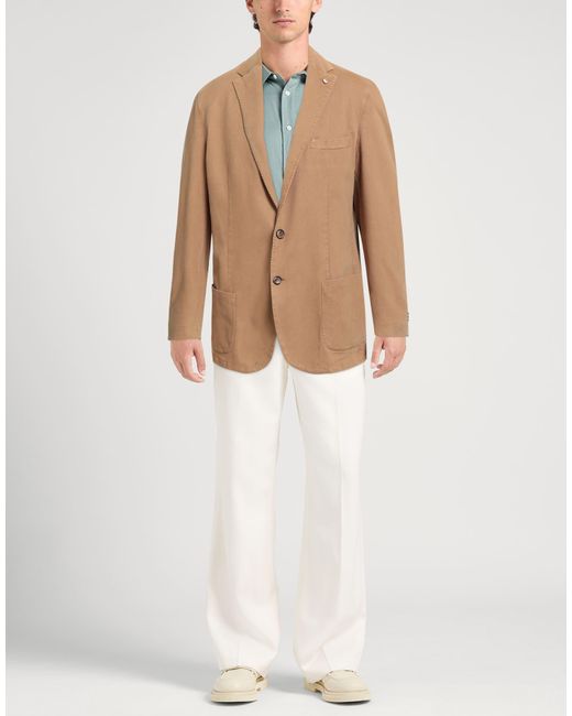 L.b.m. 1911 Natural Camel Blazer Modal, Cotton, Elastane for men