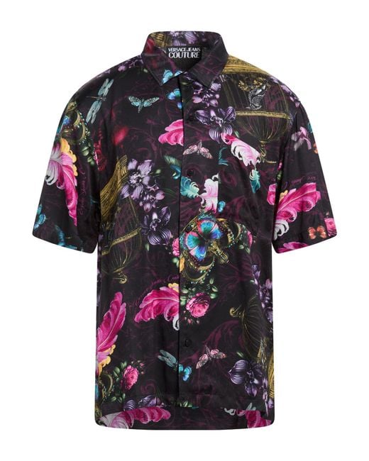 Versace Jeans Couture Black Shirt Viscose for men