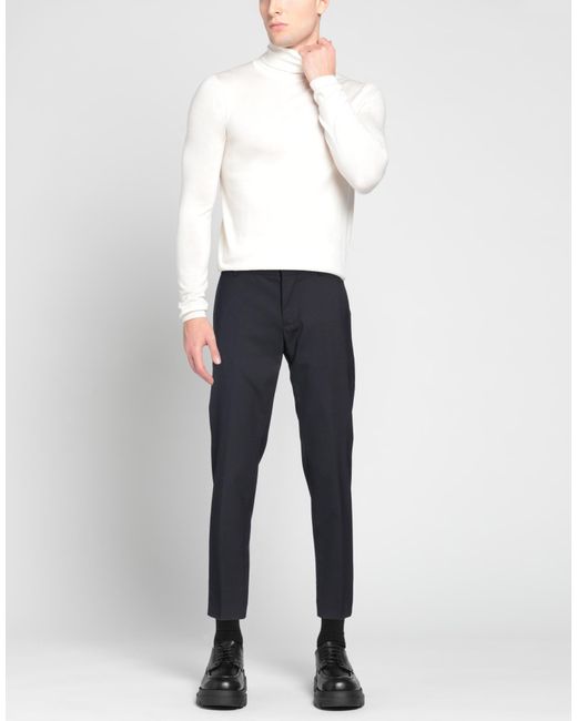 Daniele Alessandrini Blue Midnight Pants Wool, Elastane for men