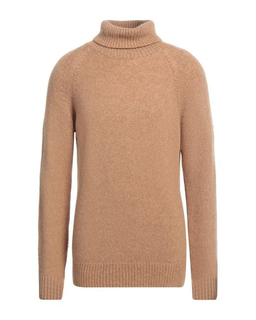 Brooksfield Brown Camel Turtleneck Wool, Polyamide for men