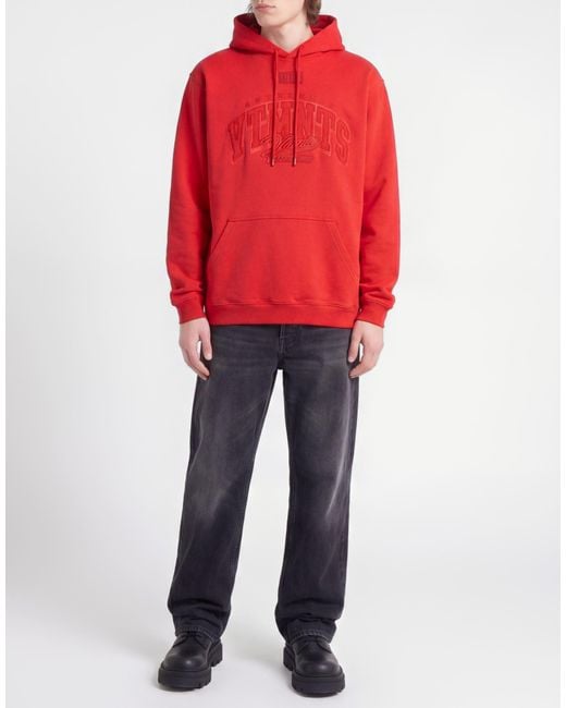 VTMNTS Red Sweatshirt Cotton, Eco Polyester for men