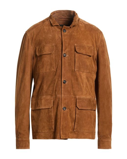 Manto Brown Camel Jacket Leather for men