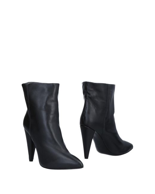 Erika Cavallini Semi Couture Leather Ankle Boots in Black - Lyst