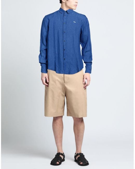 Harmont & Blaine Blue Shirt Linen for men
