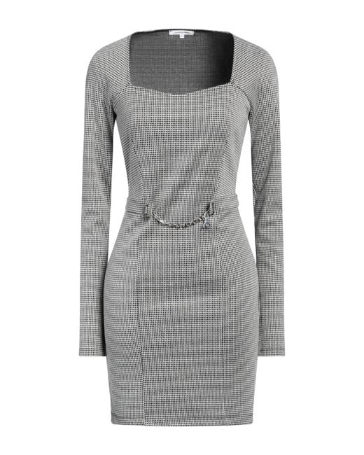 Patrizia Pepe Gray Mini Dress Polyester, Viscose, Elastane