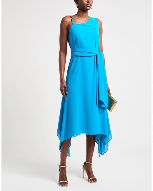 Éclà Blue Azure Midi Dress Polyester