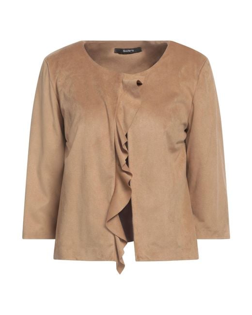 Siste's Natural Camel Jacket Polyester, Elastane