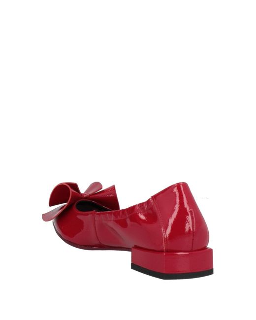Daniele Ancarani Red Ballet Flats Soft Leather
