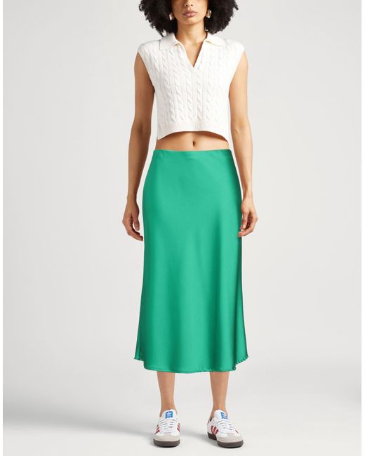 Caractere Green Midi Skirt Polyester, Elastane
