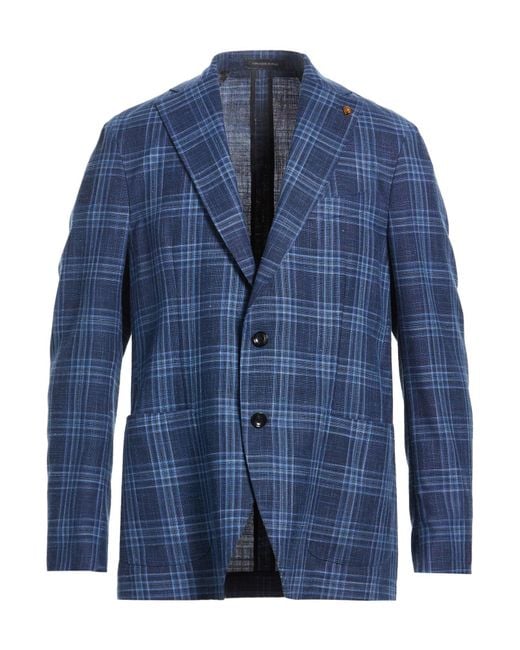 Sartoria Latorre Blue Blazer Virgin Wool, Cotton, Elastane for men