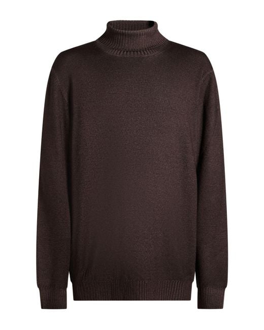 Gran Sasso Brown Turtleneck Virgin Wool for men