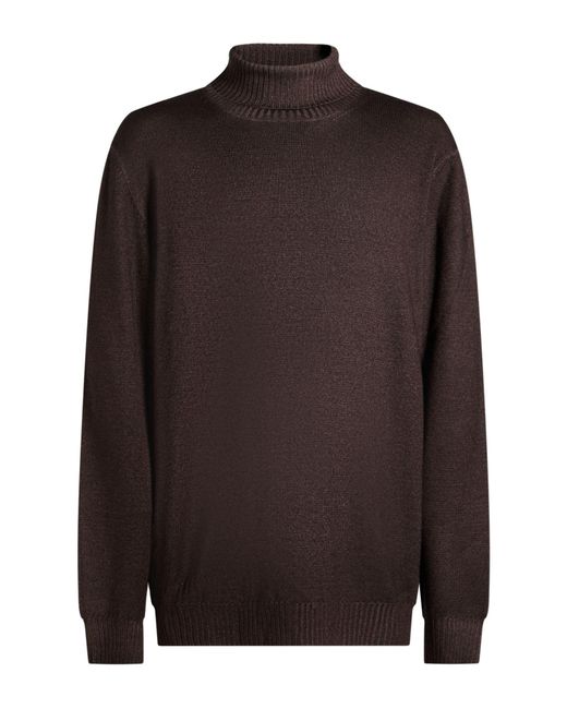 Gran Sasso Brown Turtleneck Virgin Wool for men