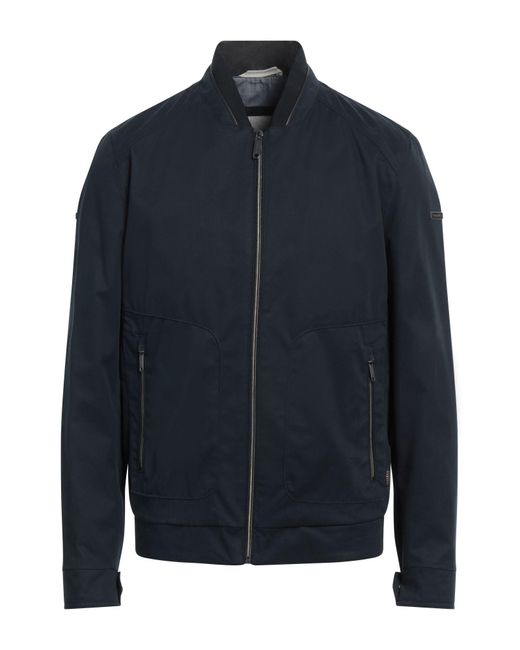 Bugatti Blue Jacket Cotton, Elastane for men
