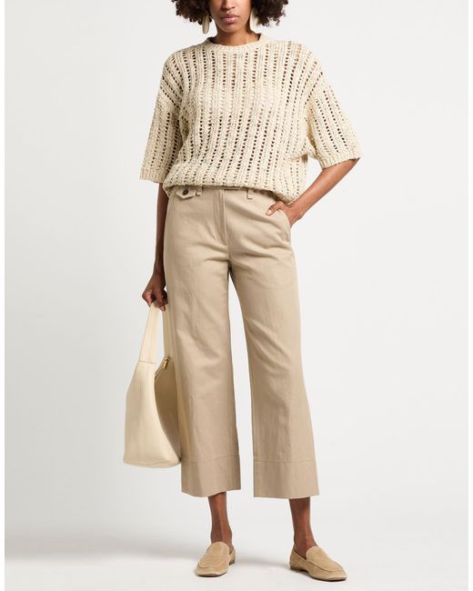 Brunello Cucinelli Natural Pants Cotton, Linen