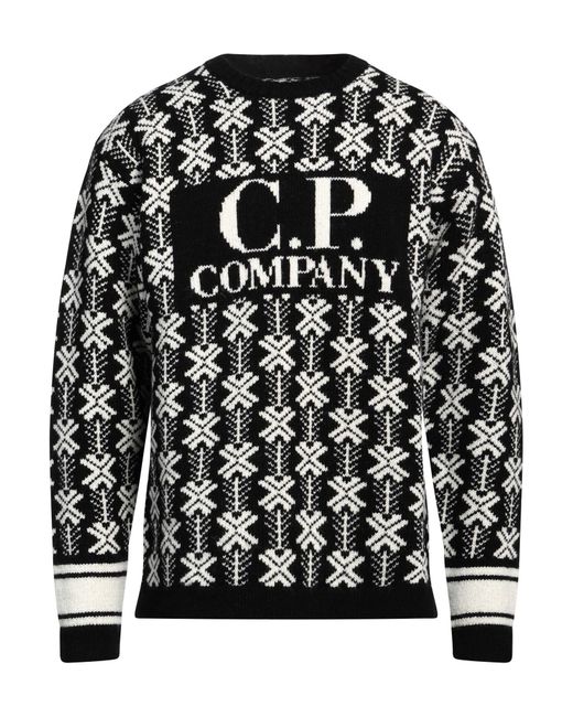 C P Company Black Sweater Virgin Wool for men