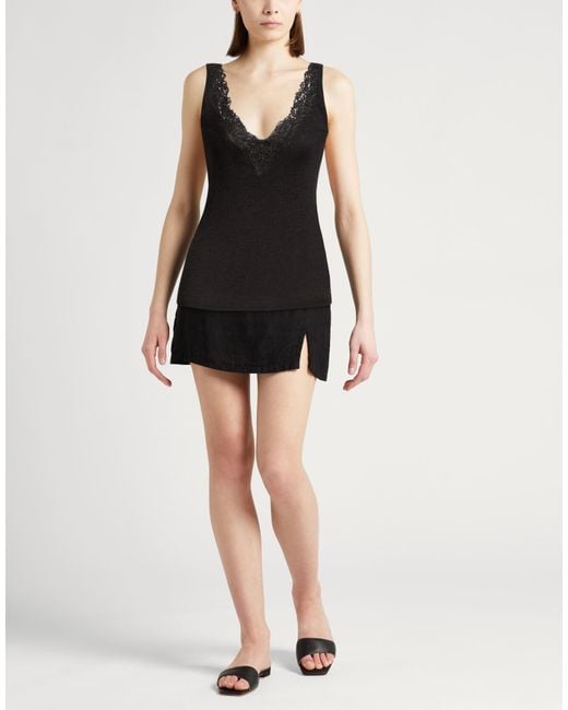 Brunello Cucinelli Black Tank Top Wool