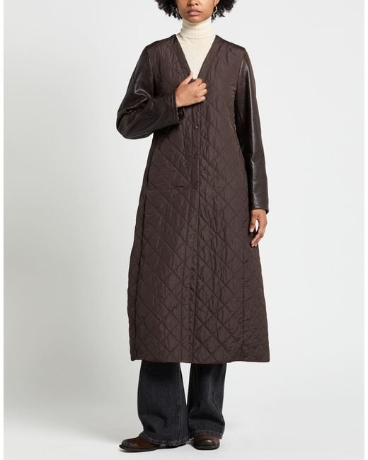 Max Mara Brown Coat Polyester, Sheepskin