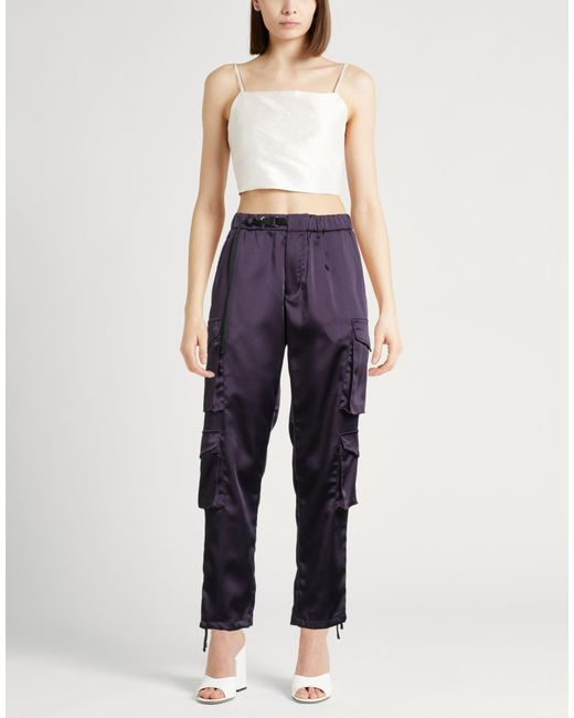 White Sand Blue Pants Polyester, Elastane