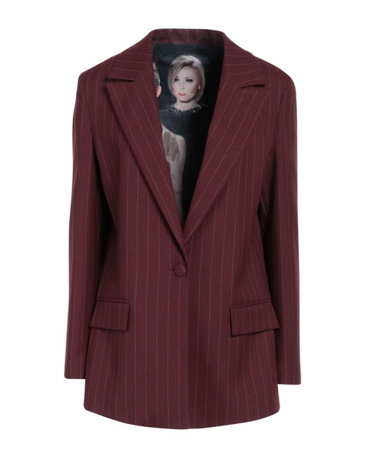 Cristinaeffe Purple Burgundy Blazer Polyester, Viscose, Elastane