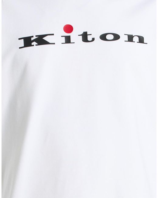 Kiton White Sweatshirt Cotton, Elastane for men