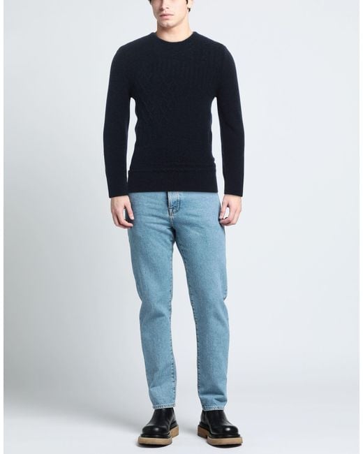Vneck Blue Sweater Wool for men