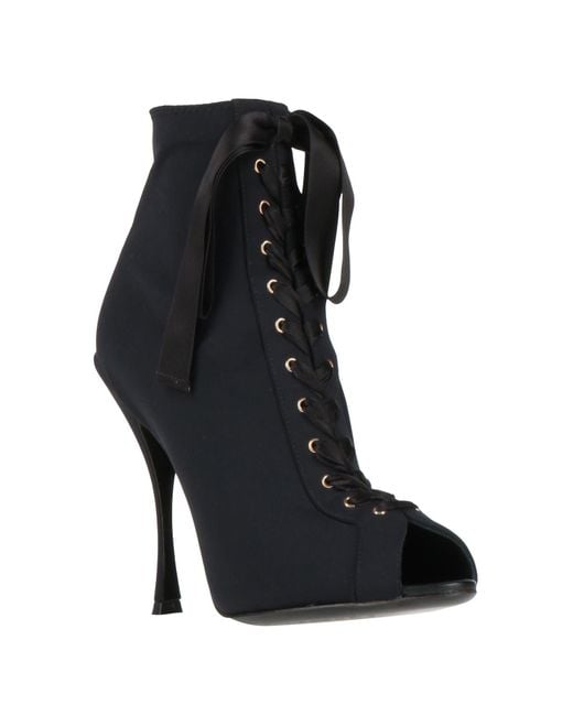 Dolce & Gabbana Black Ankle Boots Textile Fibers