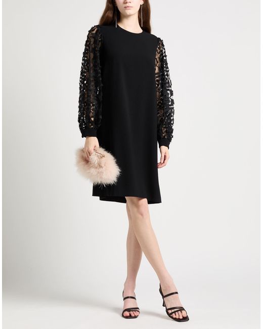 Paule Ka Black Mini Dress Polyester, Triacetate