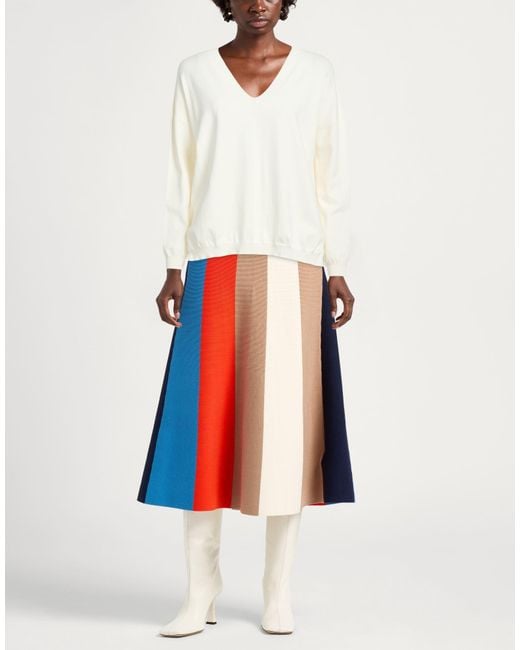 Gran Sasso White Sweater Viscose, Polyester