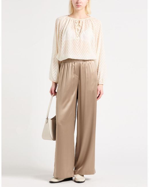 Brunello Cucinelli Natural Pants Silk, Elastane