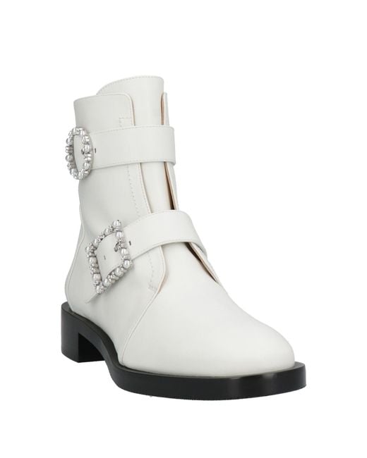 Stuart Weitzman White Ankle Boots