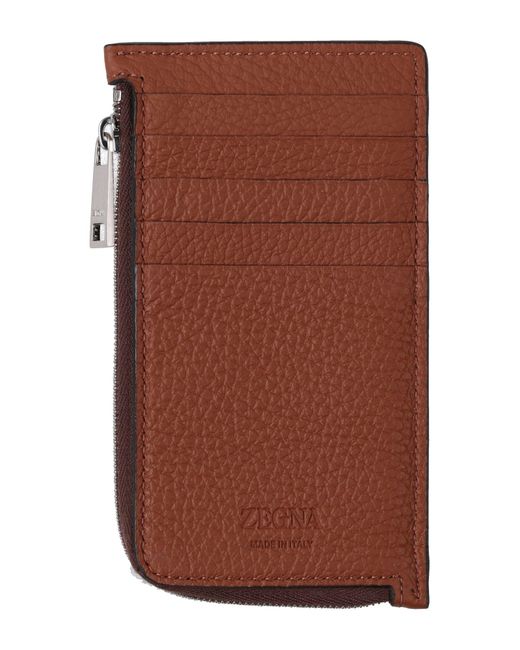Zegna Brown Cardholder for men