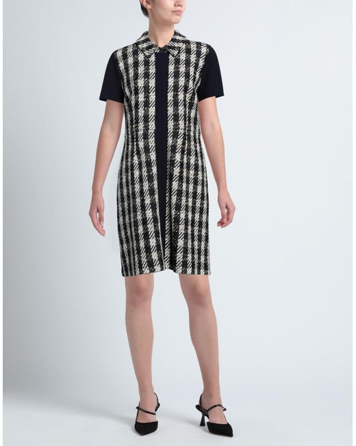 Paule Ka Black Midi Dress Cotton, Polyamide, Acrylic, Polyester, Wool