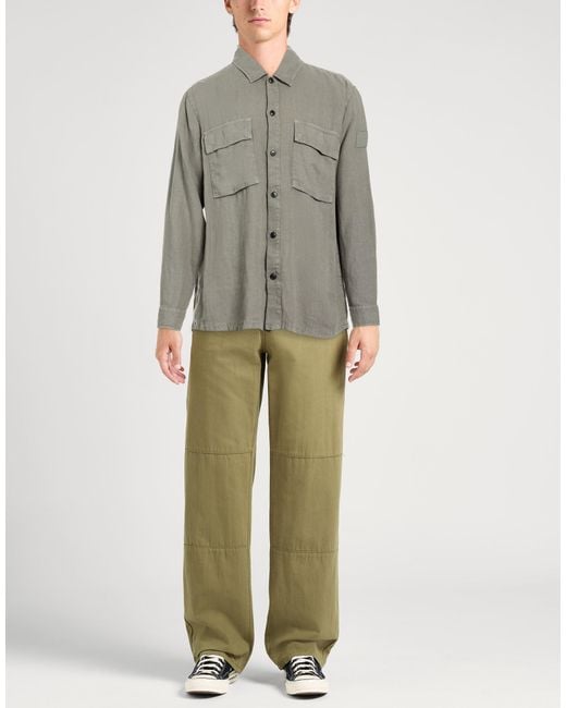 Boss Gray Shirt Linen for men