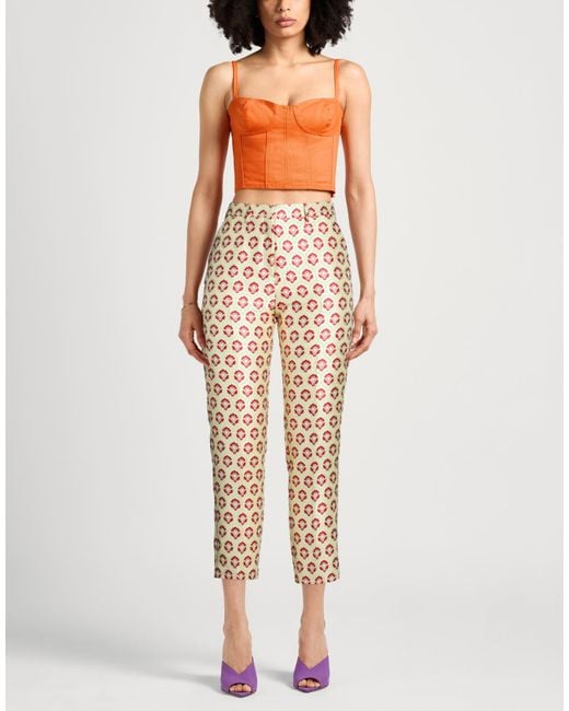 Etro White Pants Polyester, Silk
